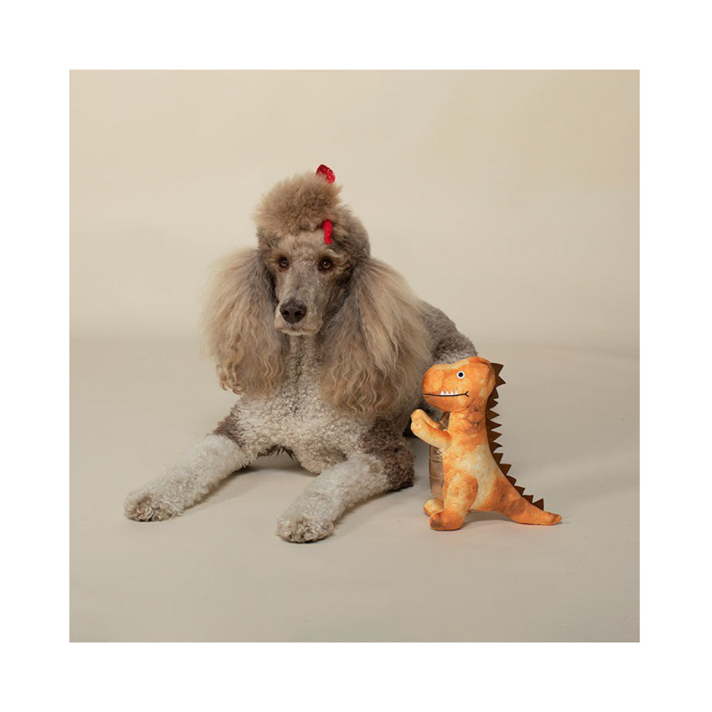 Hund mit Hundespielzeug Dino GOLD REX - PetShop by Fringe Studio