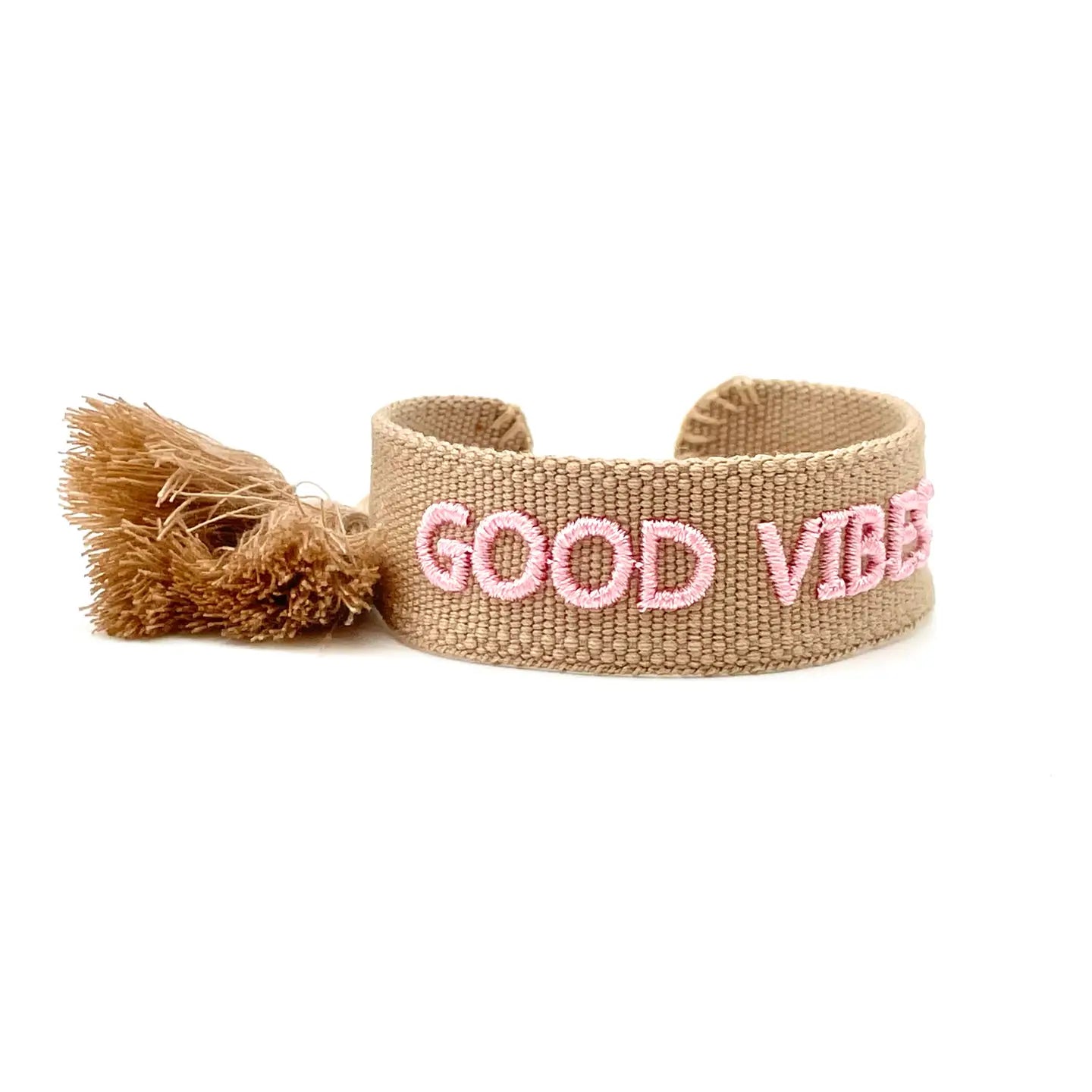 Statement Armband GOOD VIBES Taupe Rosa