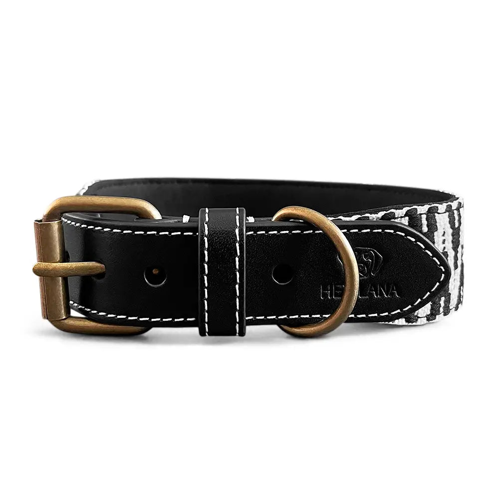 Halsband Black White gepolstert