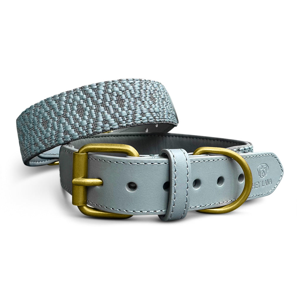 Halsband Blau Grau gepolstert