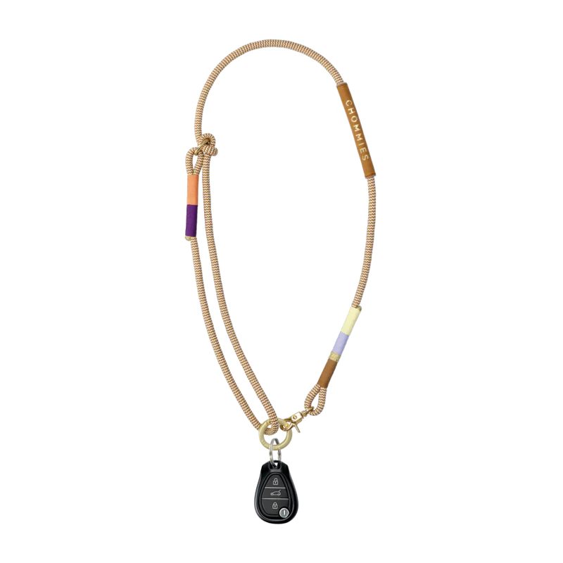 Chommies Lanyard Summer Schlüsselband on Beige Chevron