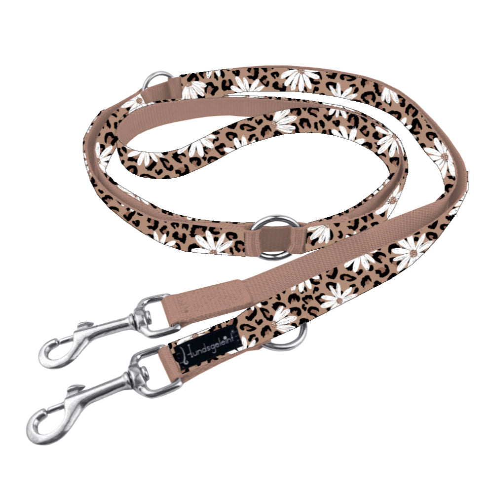 Hundsgeleint Hundeleine 3-fach verstellbar LEO DAISY X NOUGAT