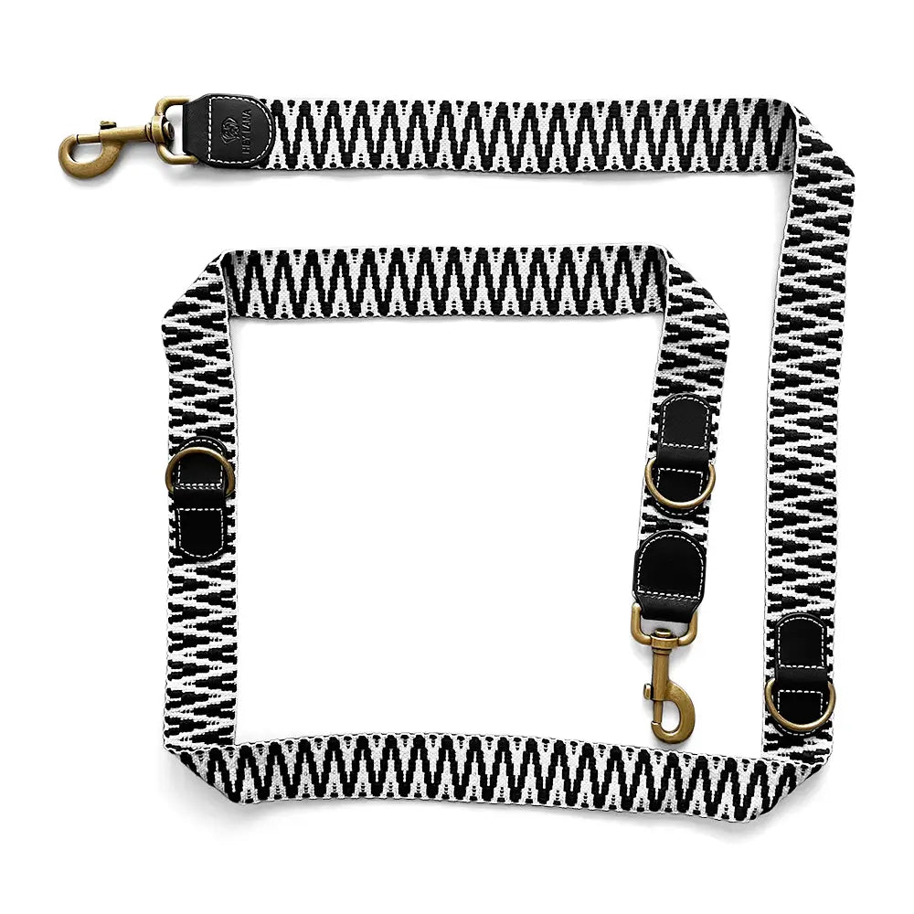 Hundeleine Black White 3-fach verstellbar