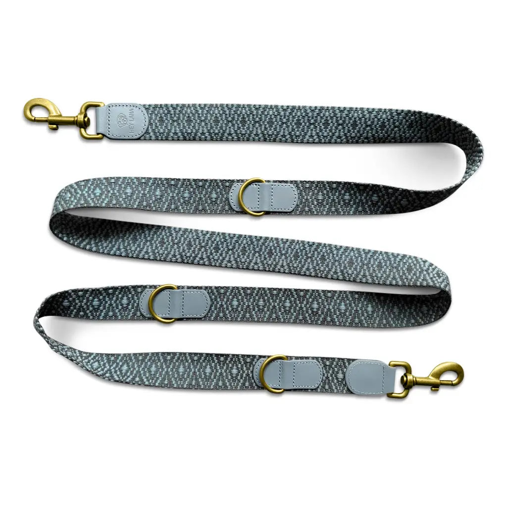 Hundeleine Blau Grau 3-fach verstellbar