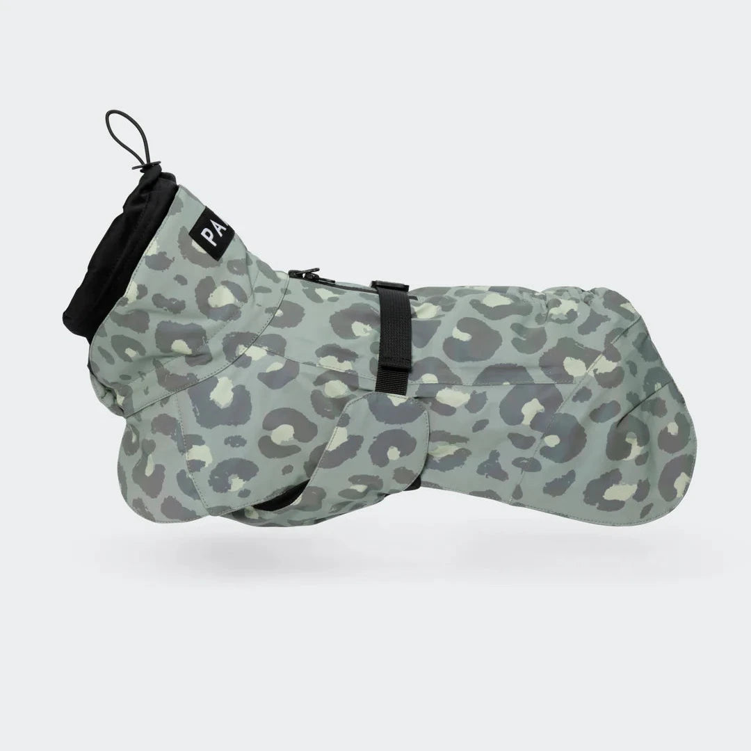 PAIKKA Hundewintermantel Visibility LEOPARD GREEN reflektierend