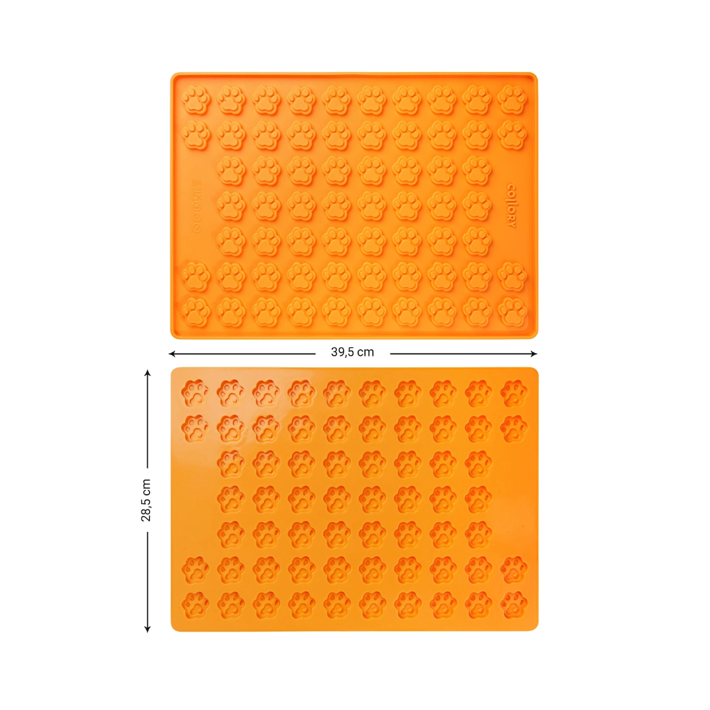 Maße Backmatte Pfoten mini orange - Collory