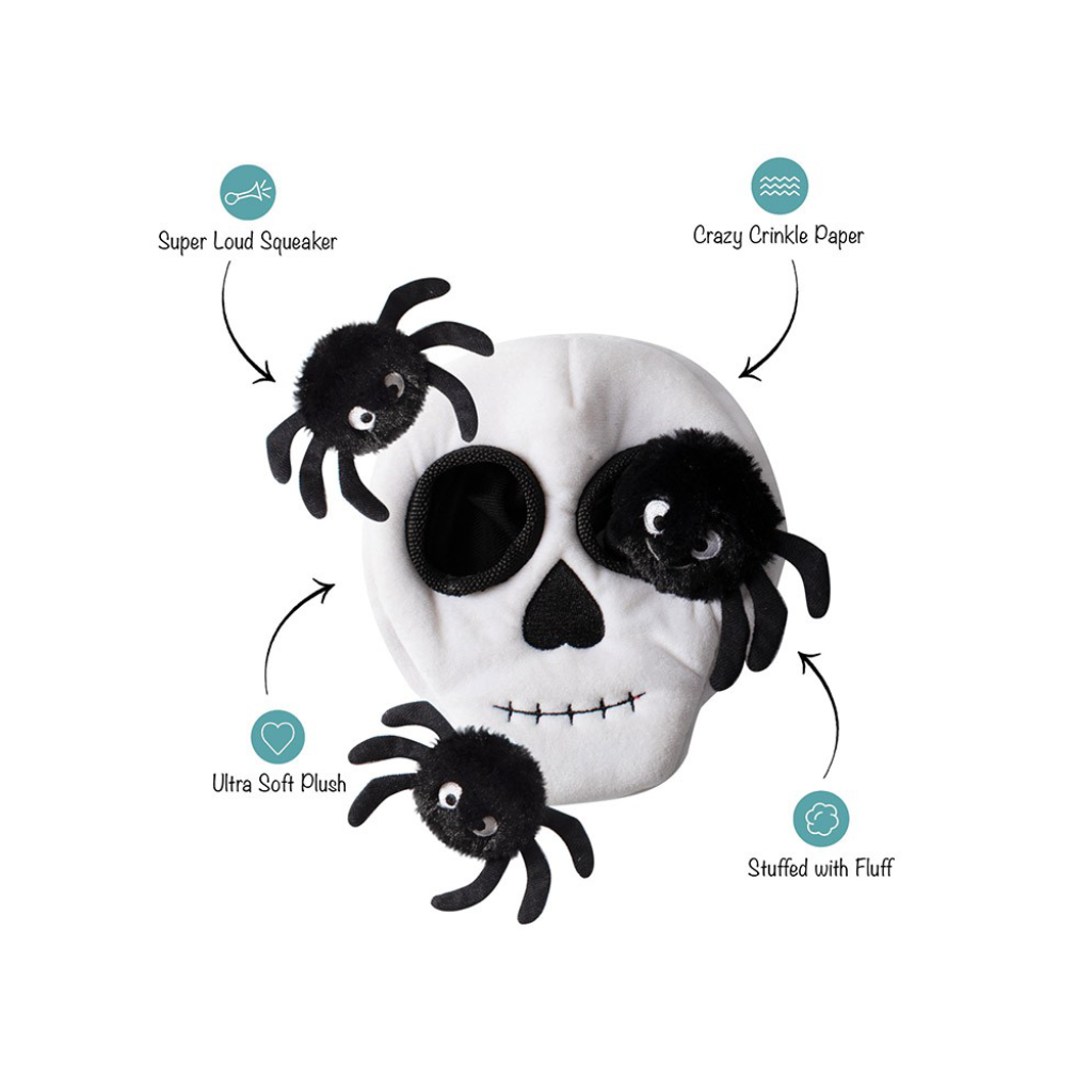 Details Hundespielzeug Halloween "SKULL WITH SPIDERS" - PetShop by Fringe Studio