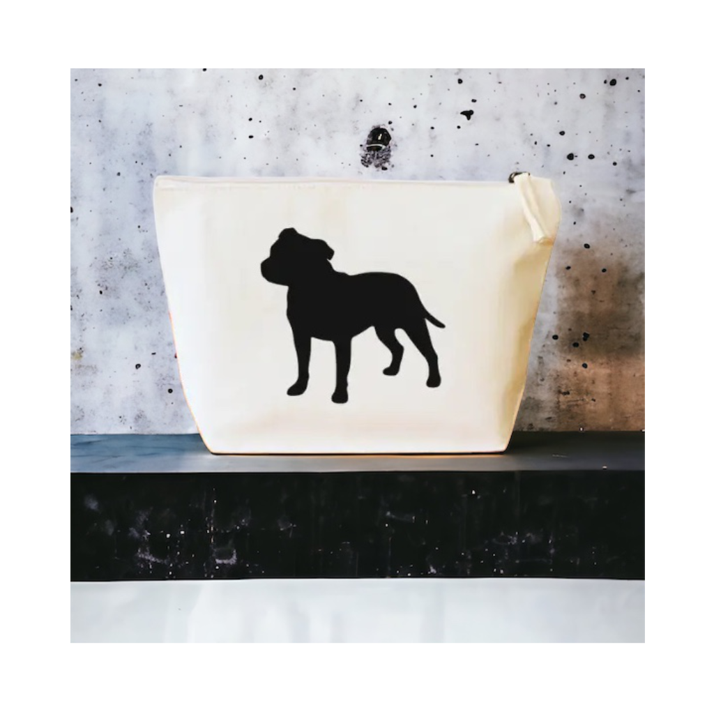 Moodbild Tasche aus Bio Canvas mit Staffordshire Bull Terrier Motiv schwarz