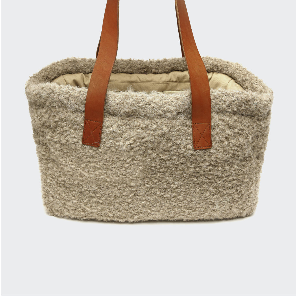 Seitenansicht Cloud7 Hundetasche Verona Wool Beige