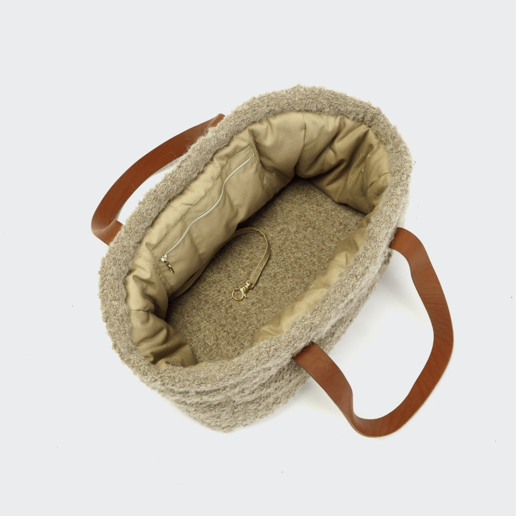 Innenansicht Cloud7 Hundetasche Verona Wool Beige