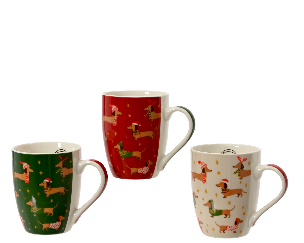 Tasse mit Weihnachtsdackel