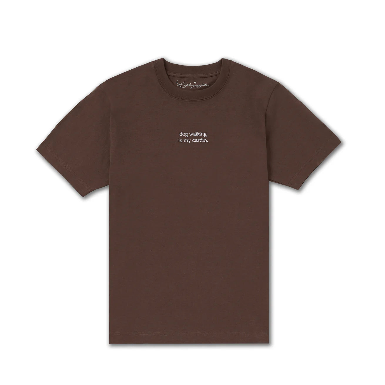 T-Shirt "DOG WALKING IS MY CARDIO" Mocha
