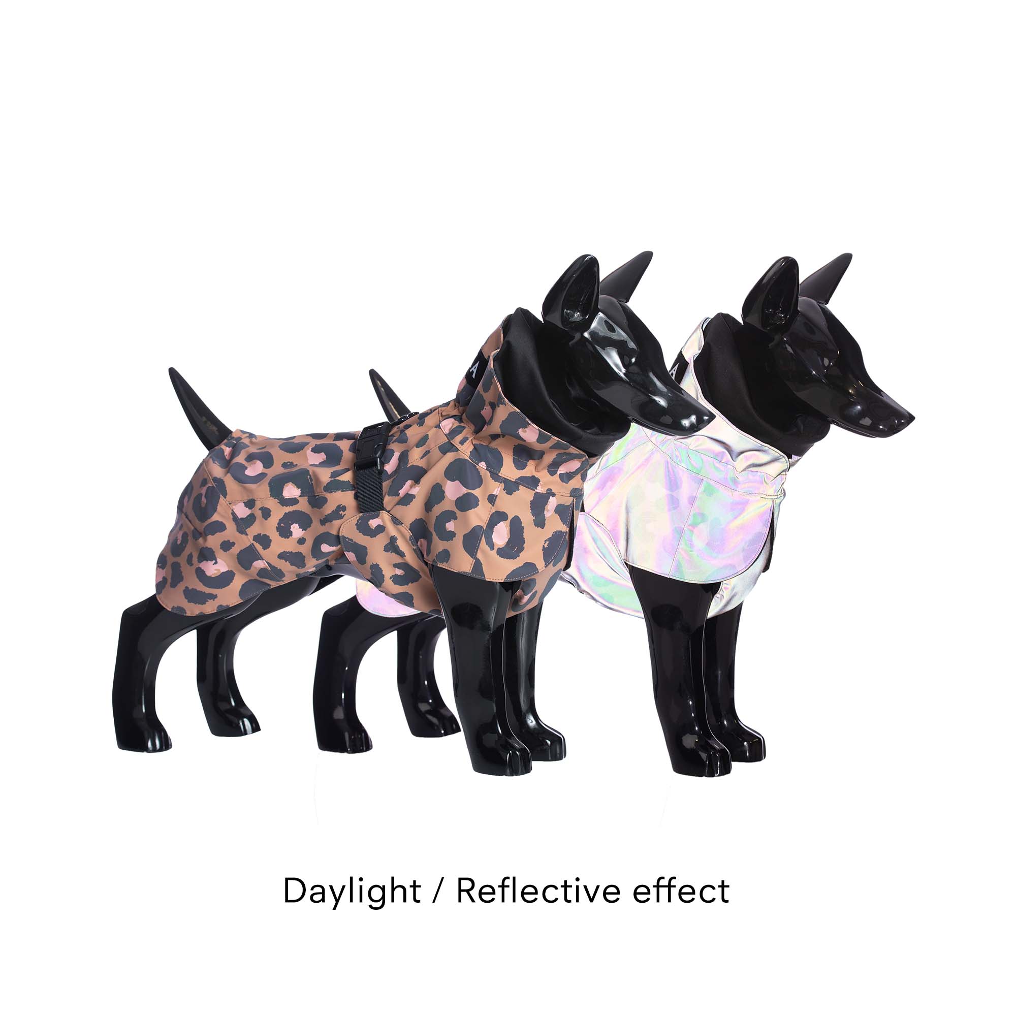 Tageslicht & Reflektion - Hunderegenmantel Raincoat Visibility Lite Leopard - PAIKKA