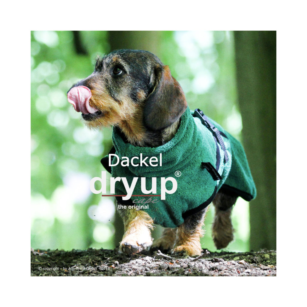 Hundebademantel DRYUP Cape Dackel dark-green - actionfactory