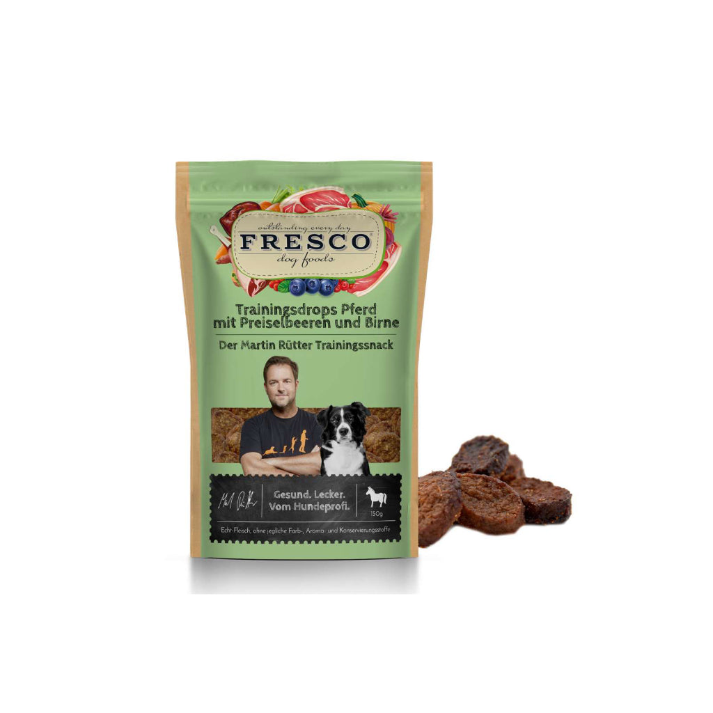 Martin Rütter Trainingsdrops Pferd mit Preiselbeeren und Birne 150g Tüte - FRESCO