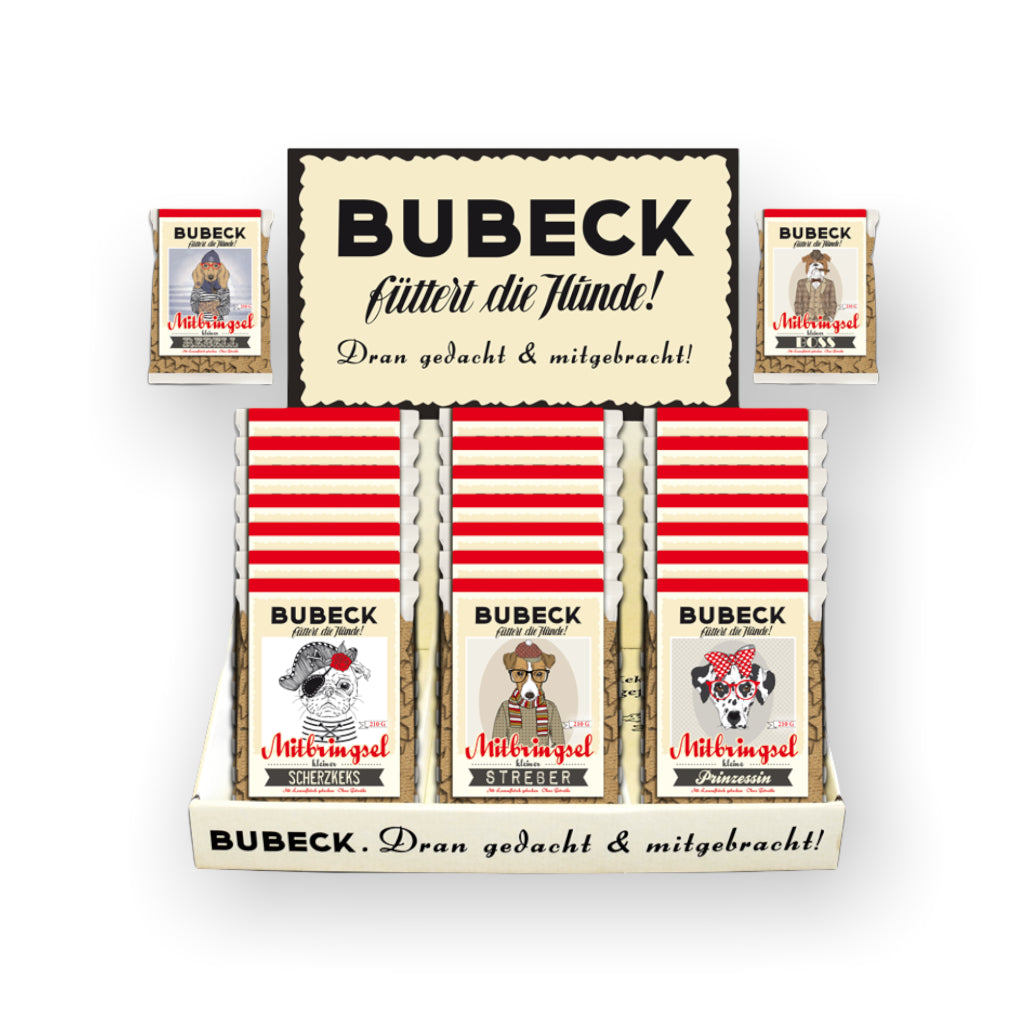 Bubeck Hundekekse Übersicht - Hipster Edition Display