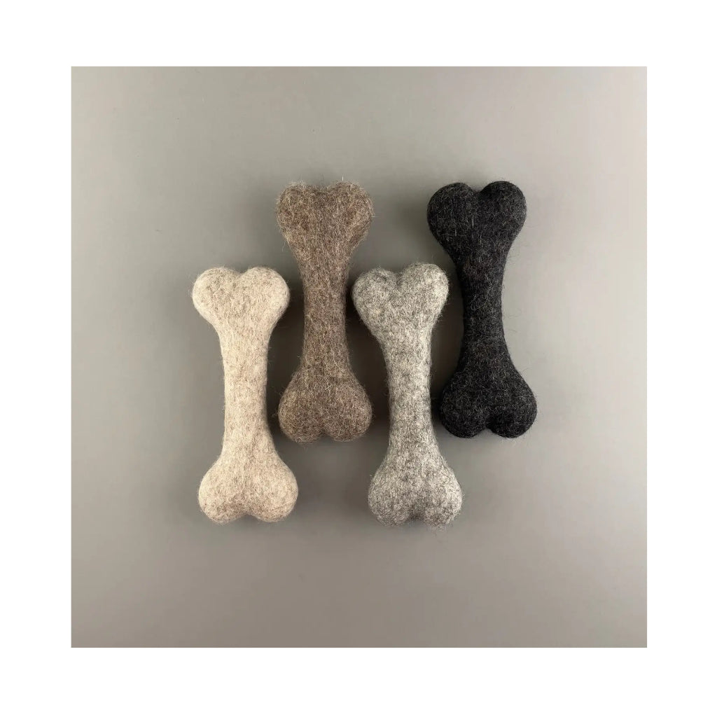 Farbübersicht 2 Knochen aus 100% Wollfilz - Pawsome Pet Toys