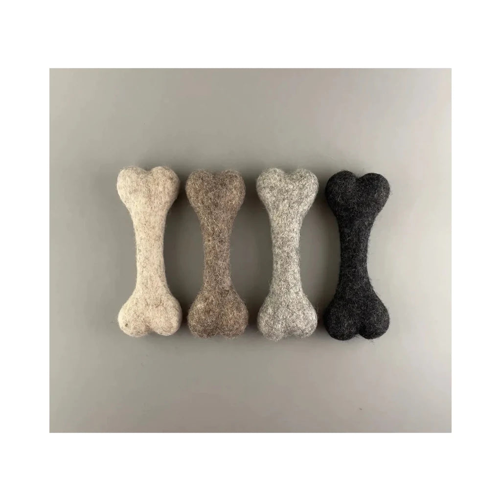 Farbübersicht Knochen aus 100% Wollfilz - Pawsome Pet Toys